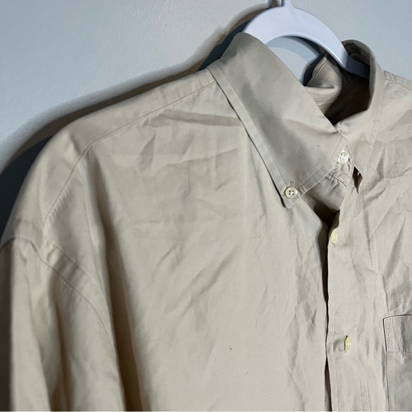 Vintage Jcrew Tan Neutral Button Down Shirt Size L Large Minimalist. - Picture 2 of 5